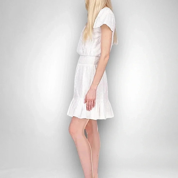 MICHAEL Michael Michael Kors Women's Julia Eyelet Mini Dress Medium White - Picture 4 of 11